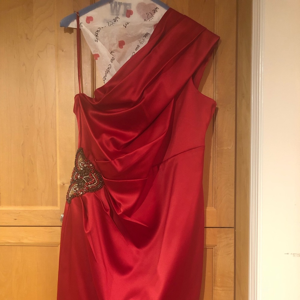 Red Satin Eliza J dress